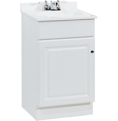 Bathroom Vanity with Cultured Marble Top White 19" x 17"